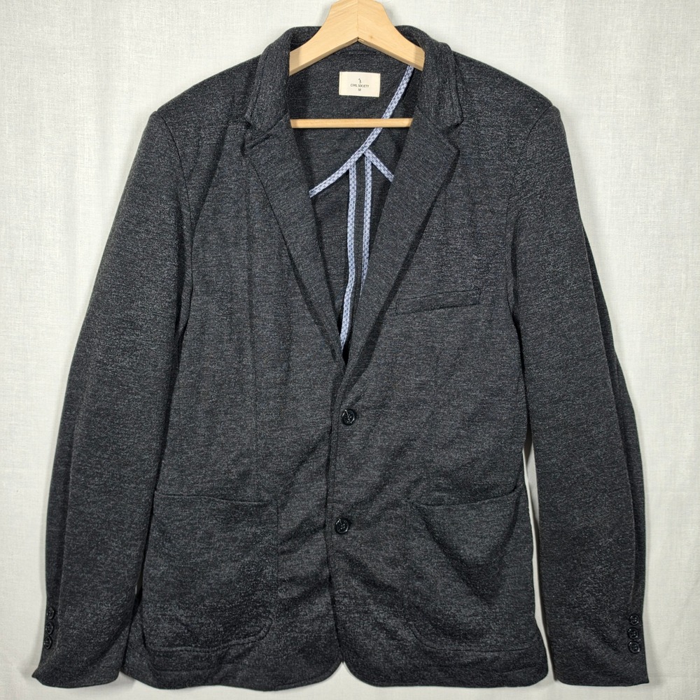 Preppy Sweater Mens Medium Minimalist Civil Society Jersey Jacket Dadcore
